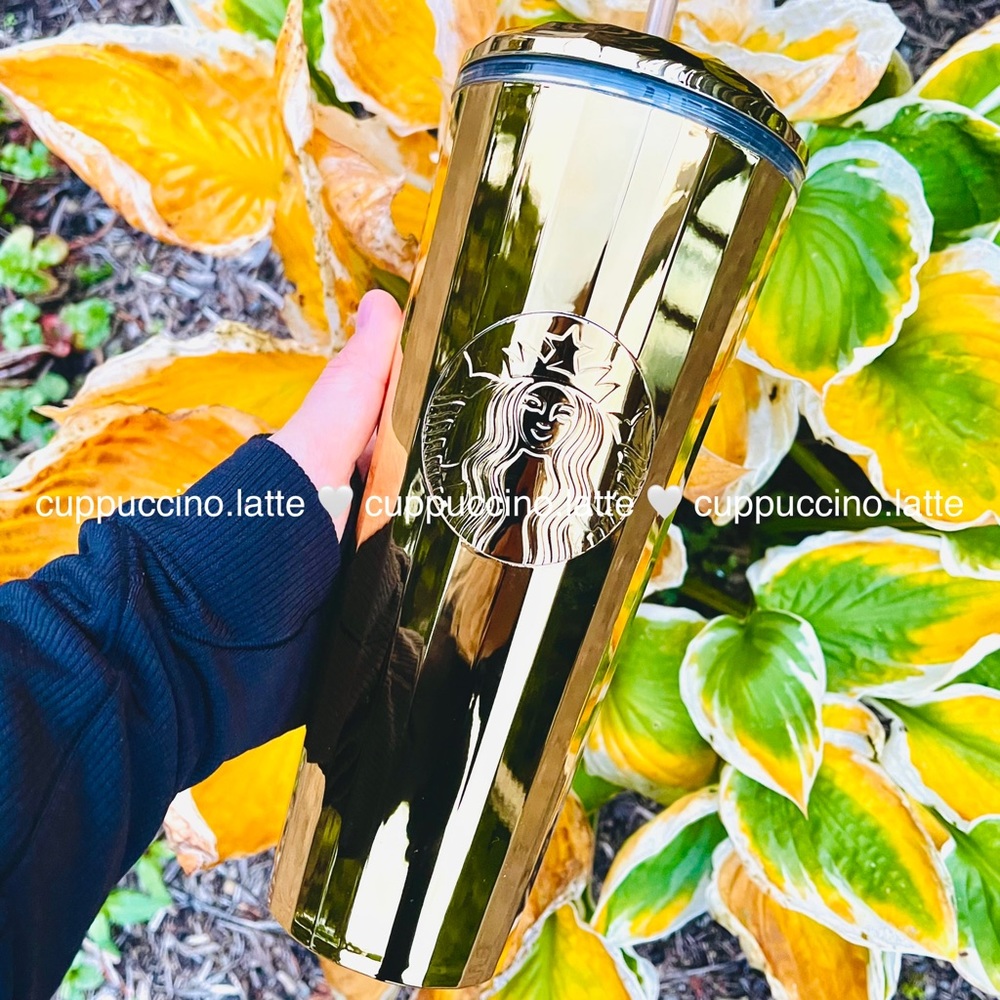 💛LAST FEW💛Starbucks 50th Anniversary China Metallic Gold Mirror Dome Tumbler